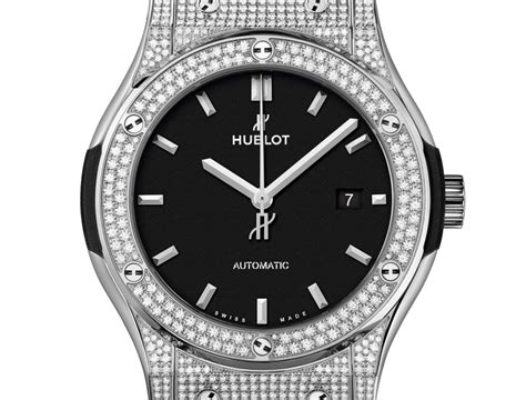 Hublot Classic Fusion Titanium Pave Watch 